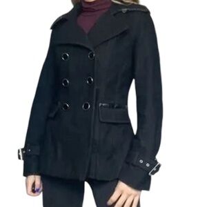 Express Black Pea Coat